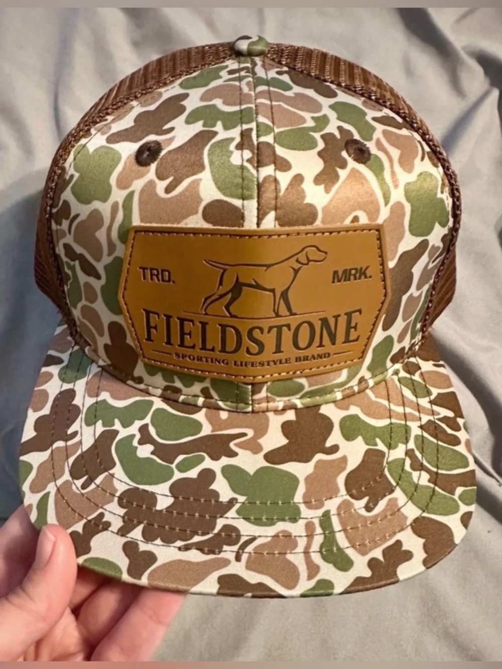 Fieldstone Camo Old School Mesh SnapBack Hat Cap Hunting Outdoors NEW